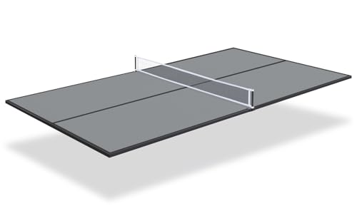Ping Pong Table Top, Foldable Table Tennis Table Topper for Pool Table, Indoor Outdoor Table Tennis Conversion Top for Billiard Table w/Net & Foam Padding, Easy Conversion - color: 7 FT - Gray