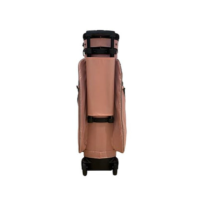 RJ Sports Spinner X Transport Wheeled Golf Cart Bag - color: Pink/Heather Grey