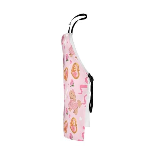 Castle Fairy Cute Rabbit Deer Kitchen Apron - color: Dog Pink Bow