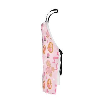 Castle Fairy Cute Rabbit Deer Kitchen Apron - color: Dog Pink Bow