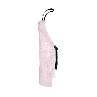Castle Fairy Boy Soccer Kitchen Apron - color: Pink Cheerleading
