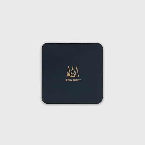 Iron & Glory Magnetic Travel Backgammon Set Durable Tin Case with Secure Magnetic Pieces, Compact & Portable Board Game for Family Strategy Game with Carry Pouch Easy On-the-Go Fun, Ideal Novelty Gift - color: Black