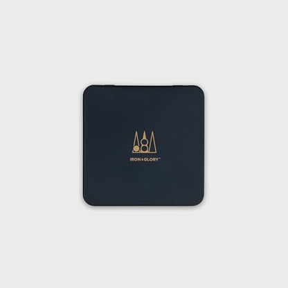 Iron & Glory Magnetic Travel Backgammon Set Durable Tin Case with Secure Magnetic Pieces, Compact & Portable Board Game for Family Strategy Game with Carry Pouch Easy On-the-Go Fun, Ideal Novelty Gift - color: Black