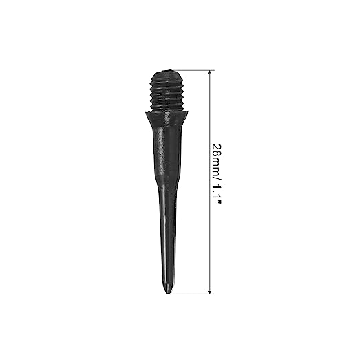 PATIKIL Plastic Dart Tips, 60 Pack 2BA Thread Soft Dart Tips Plastic Tip Soft Tip Dart Accessories, Black