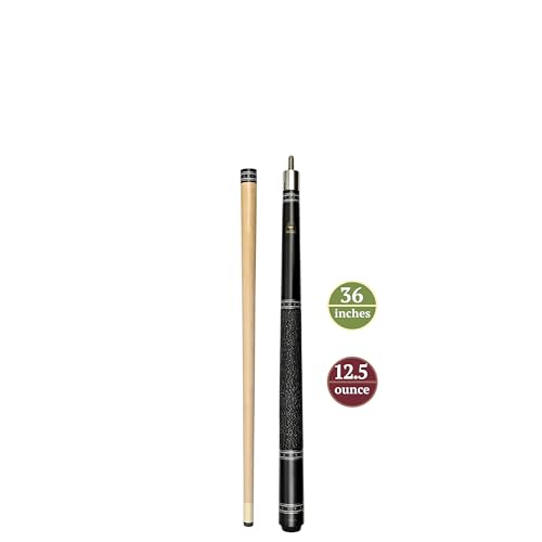 ASKA Pool Cue Stick – Irish Linen Wrap, Decorative Ring Design, Hard Rock Maple Shaft, 13 mm Hard Leather Tip, 5/16x18 Joint, Billiard Cue - size: 36-"