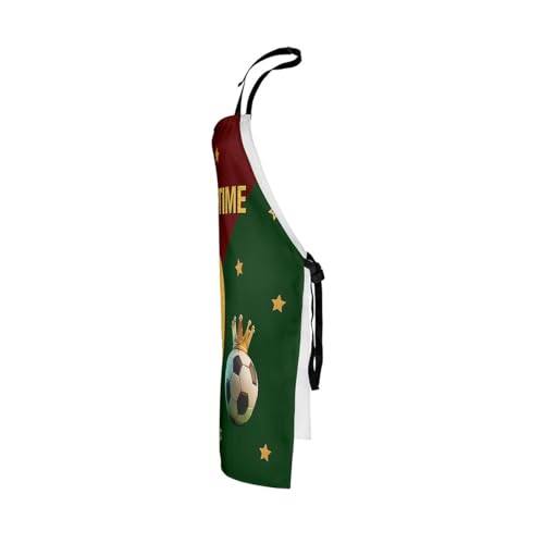 Manfei Baseball Kids Kitchen Apron - color: Red and Green