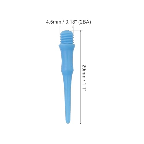 Plastic Dart Tips 2BA Thread, 60 Pack Soft Dart Tip Replacement Dart Accessories, Sky Blue