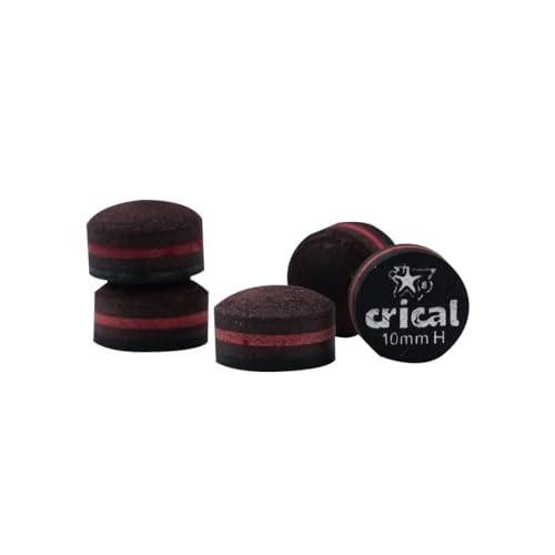 CRICAL Pool Cue Tips 5 Layer Pool Stick Tips (Hardness Soft/Medium/Hard) Billiard Cue Tips (Size 11mm 11.5mm 12mm 13mm) Billiards Accessories - 5 Pieces - color: H, size: 10mm