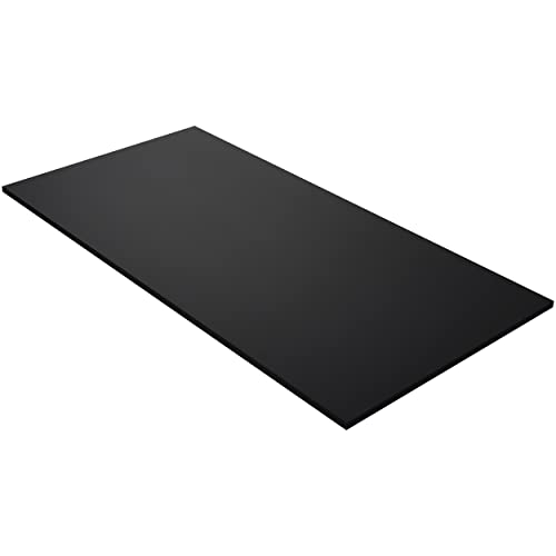 Kaboon 48"x26" Universal Table Top, Solid One-Piece Desktop, Reversible Melamine Countertop, Double Desks, L-Desk DIY, Black - color: Black, size: 48x26
