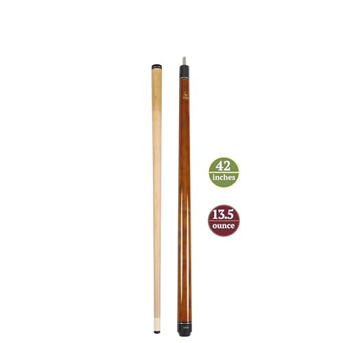 ASKA Short Kids Cue Stick, Canadian Hard Rock Maple, 13mm Hard Tip - color: 42-inches Brown, Wrap (LECN42BRN)