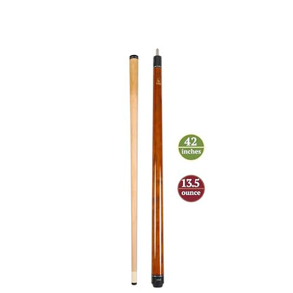 ASKA Short Kids Cue Stick, Canadian Hard Rock Maple, 13mm Hard Tip - color: 42-inches Brown, Wrap (LECN42BRN)