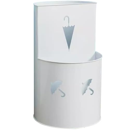 Modern and Simple Cylindrical Umbrella Stand Indoor Holder - Hotel Creative Hollow Partition Bin, Cane Storage Rack - color: White