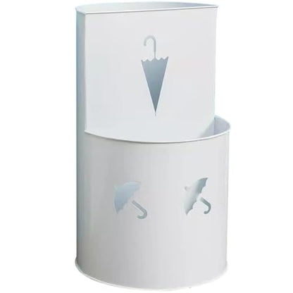 Modern and Simple Cylindrical Umbrella Stand Indoor Holder - Hotel Creative Hollow Partition Bin, Cane Storage Rack - color: White