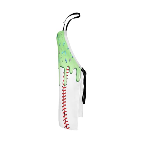 Castle Fairy Ice Cream Drip Baseball Kids Kitchen Apron - color: Green
