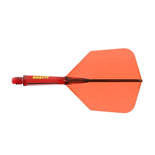 CUESOUL ROST 77 Integrated Dart Shaft and Flight Big Wing Shape,Set of 3 - color: Red with Yellow Logo, size: S-23mm