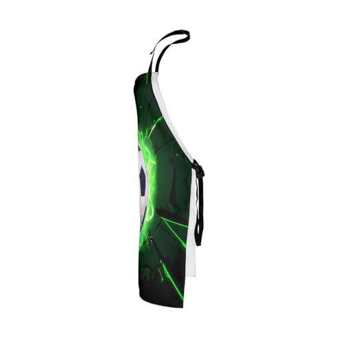 Manfei Volleyball Kids Kitchen Apron - color: Black Green