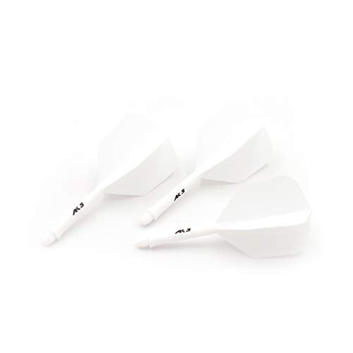 CUESOUL ROST Integrated Dart Shaft and Dart Flight Standard/Slim/Diamond/Big Wing/Tear/Diamond - color: 21mm-Big Wing Shape-Solid White