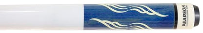 PEARSON P-58 Two-Piece Billiards Pool Cue Stick w/White Gloss Grip - Available in Red/Blue/Grey - color: Blue, size: 18 oz