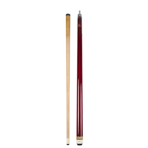ASKA Short Kids Cue LCS, Canadian Hard Rock Maple Billiard Pool Cue Stick - color: Red 48 inches, Wrapless, LCSN