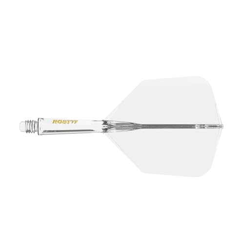 CUESOUL ROST 77 Integrated Dart Shaft and Flight Big Wing Shape,Set of 3 - color: Ice with Yellow Logo, size: S-23mm