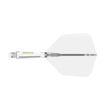 CUESOUL ROST 77 Integrated Dart Shaft and Flight Big Wing Shape,Set of 3 - color: Ice with Yellow Logo, size: S-23mm