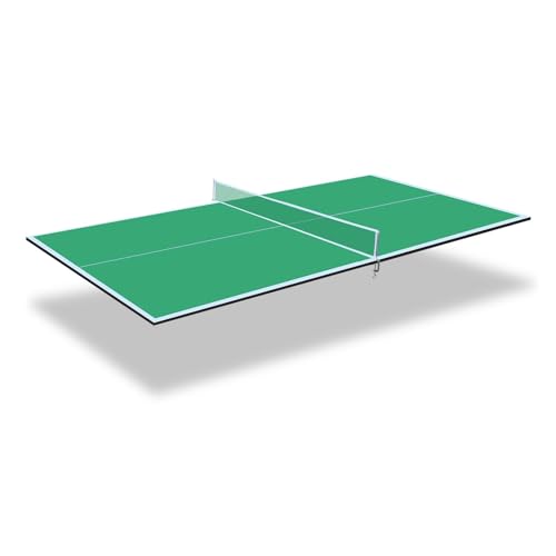 Foldable Ping Pong Table Top for Billiard Table, 6FT/7FT/8FT/9FT Table Tennis Table Topper for Pool Table, Indoor Outdoor Portable Table Tennis Conversion Top w/Net & Foam Padding - color: Green, size: 7x4FT