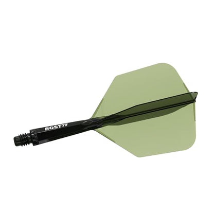 CUESOUL ROST 77 Integrated Dart Shaft and Flight Big Wing Shape,Set of 3 - color: Green with White Logo, size: S-23mm