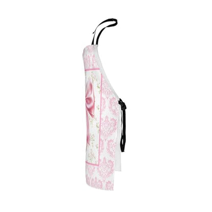 Manfei Blue Bowknot Kids Kitchen Apron - color: Baby Pink