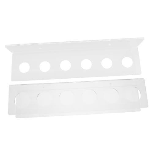 Toyvian 2Pcs Wall Mounted Acrylic Billiard Cue Rack Holds Pool Sticks Space Saving Durable Design for Home Club and Bar Use Easy Installation Stylish and Elegant