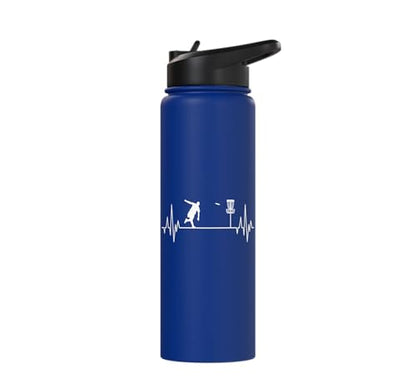 Disc Golf Frisbee Midrange Heartbeat Set Gift Putter Stainless Steel Insulated Water Bottle - color: Royal Blue