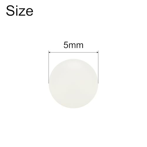 uxcell 100Pcs Nylon Bearing Balls 5mm Polishing Solid Ball, G2 Precision, White - size: 5mm