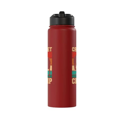 Croquet Champ Retro Funny Lawn Game Player Quote Stainless Steel Insulated Water Bottle - color: Red
