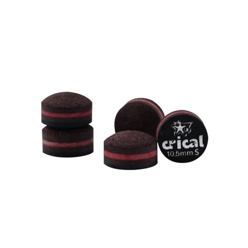 CRICAL Pool Cue Tips 5 Layer Pool Stick Tips (Hardness Soft/Medium/Hard) Billiard Cue Tips (Size 11mm 11.5mm 12mm 13mm) Billiards Accessories - 5 Pieces - color: S, size: 10.5mm