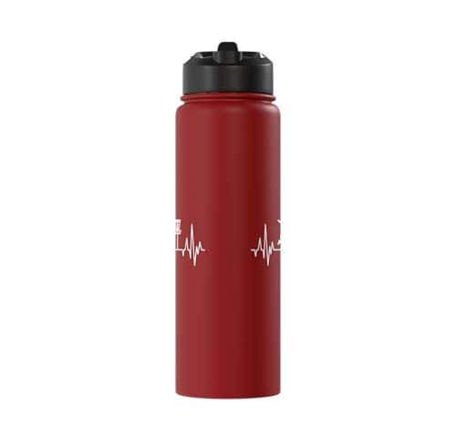 Disc Golf Frisbee Midrange Heartbeat Set Gift Putter Stainless Steel Insulated Water Bottle - color: Red
