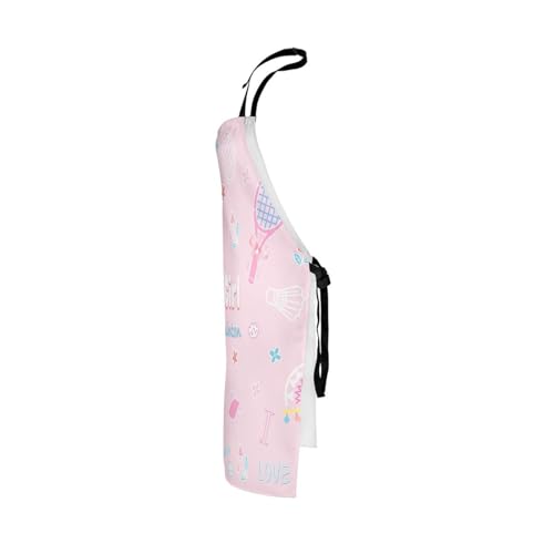 Castle Fairy Boy Soccer Kitchen Apron - color: Pink Badminton