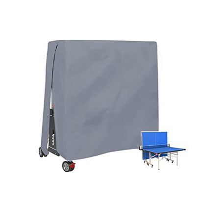 J&C Table Tennis Cover 420D Ping Pong Table Cover Black Full UV Protected Table Tennis Cover Outdoor Waterproof Heavy Duty Ping Pong Table Outdoor Waterproof (Grey) - color: Grey
