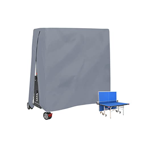J&C Table Tennis Cover 420D Ping Pong Table Cover Black Full UV Protected Table Tennis Cover Outdoor Waterproof Heavy Duty Ping Pong Table Outdoor Waterproof (Grey) - color: Grey