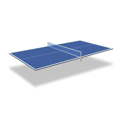 Foldable Ping Pong Table Top for Billiard Table, 6FT/7FT/8FT/9FT Table Tennis Table Topper for Pool Table, Indoor Outdoor Portable Table Tennis Conversion Top w/Net & Foam Padding - color: Blue, size: 6x3FT
