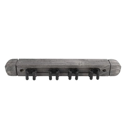 Wall Mounted Cue Holder Rack 4 Slots, Wooden Billiard Cue Stick Organizer with Brushed Silver Grey Finish, Modern Minimalist Wall Mount for Home Game Room or Pool Hall