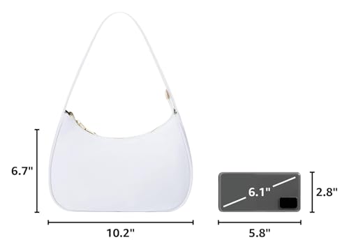 CYHTWSDJ Shoulder Bags for Women, Cute Hobo Tote Handbag Mini Clutch Purse with Zipper Closure - color: Nylon White 1