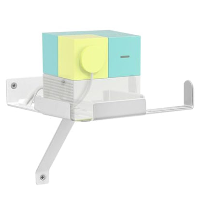 Wall Mount Shelf Compatible with Nex Playground Console & Remote - Metal Gaming Organizer with Hidden Remote Holder, Easy Install Under-TV Stand, Secure Hold for Kids & Families (White)