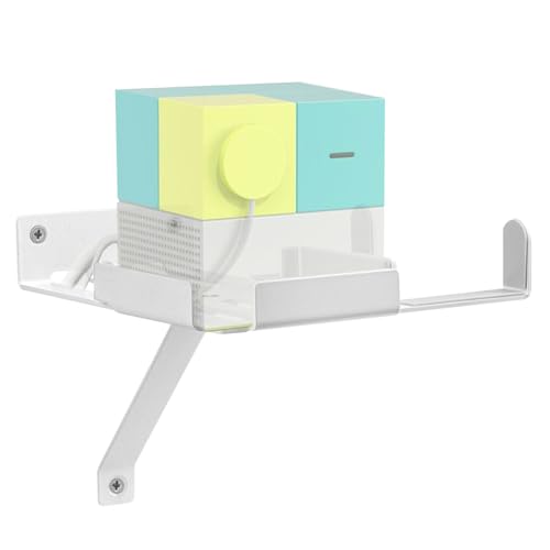 Wall Mount Shelf Compatible with Nex Playground Console & Remote - Metal Gaming Organizer with Hidden Remote Holder, Easy Install Under-TV Stand, Secure Hold for Kids & Families (White)