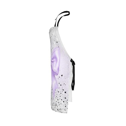 Manfei Blue Bowknot Kids Kitchen Apron - color: Black Purple