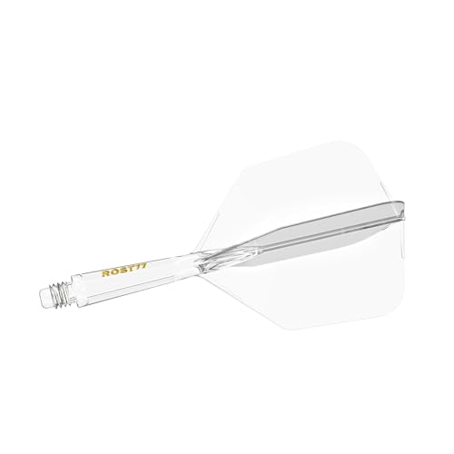 CUESOUL ROST 77 Integrated Dart Shaft and Flight Big Wing Shape,Set of 3 - color: Ice with Yellow Logo, size: S-23mm