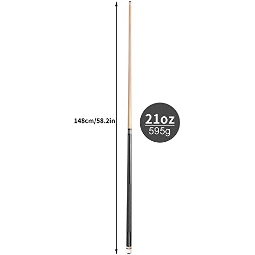 AKLOT Pool Cues,58" Pool Cue Stick Canadian Maple Wood Billiard Cues Sticks for Professional Billiard Players 18 19 20 21 oz - color: 1 Piece 21 oz