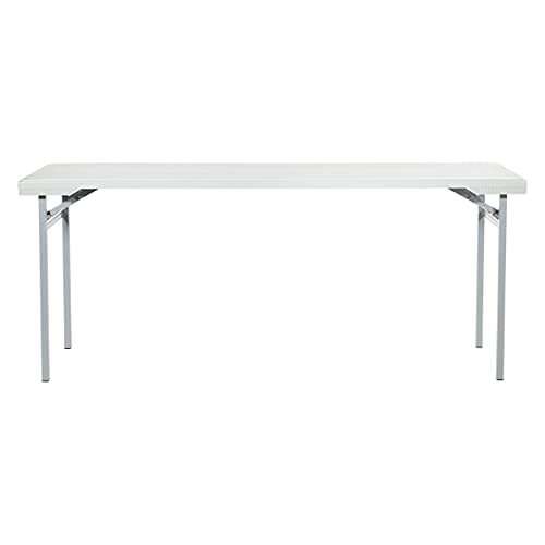 Office Star Resin Multipurpose Rectangle Folding Training Table for Home or Office, 5.87 Feet Long Light Gray