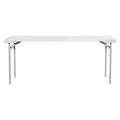Office Star Resin Multipurpose Rectangle Folding Training Table for Home or Office, 5.87 Feet Long Light Gray