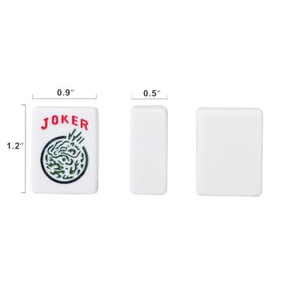 ZGME American Mahjong Set,166 White Tiles with Black Rectangular Bag and Accessories,4 All-in-One Mahjong Racks with Pushers,Complete Western Mahjong Set - color: Black