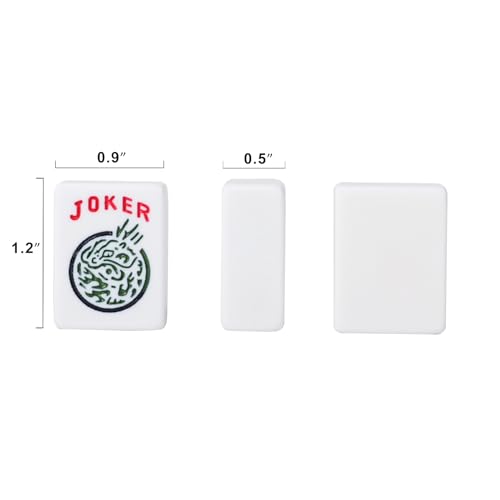 ZGME American Mahjong Set,166 White Tiles with Brown Rectangular Bag and Accessories,4 All-in-One Mahjong Racks with Pushers - color: Brown