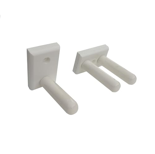 Matching Set of two Billiard Pool Rack Holders and a Billiard Pool Bridge Stick Holder (Made in the USA) (White) - color: White